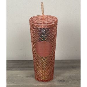 Starbucks Winter Holiday 2021 Jeweled Rose Gold Siren Tumbler 24oz. Cold Cup‎